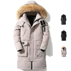 メンズ ロングコート ダウンジャケット フード付き ブルゾン 厚手 防寒着 暖かい ビジネスジャケット 秋物 アウター