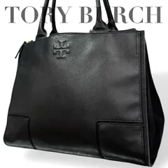 ☆★TORY BURCH　トリーバーチ★トートバッグ　肩掛け　ロゴ　大容量　A4サイズ収納可能　ブラック　レザー　キャンバス★　♯2068