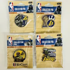 ロサンゼルス レイカーズ × スターウォーズ コラボピンズ4種セット🏀🛰️ ダースベイダー/ヨーダ/チューバッカ/マンダロリアン【新品・未使用✨】