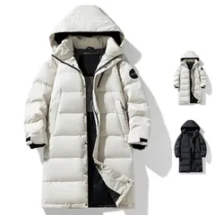 ダウンジャケット メンズ フード付き ブルゾン ロングコート ビジネスジャケット 厚手 防寒着 暖かい 秋物 アウター