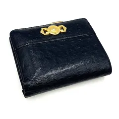 GIANNI VERSACE ジャンニヴェルサーチェ　ヴェルサーチ　オーストリッチ　財布　ウォレット　二つ折り　ブラック　レザーのサムネイル