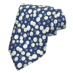 全国送料無料　HERMES　エルメス　ネクタイ　ネイビー　水玉　ドット柄　シルク　aq7984