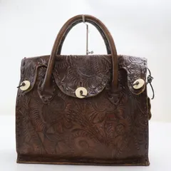 2512-1 グレースコンチネンタル カービングトライブス ハンドバッグ カービングバッグ GRACE CONTINENTAL レザー製 ブラウン