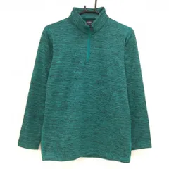 【超美品】イグニオ 長袖ハイネックシャツ グリーン×黒 杢調 ハーフジップ 裏起毛 iHEAT  メンズ M ゴルフウェア IGNIO