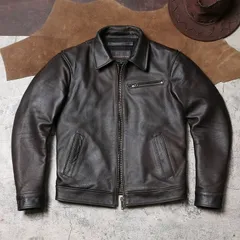 《全新品・未使用》ヴィンテージ加工 テーラードカラー レザージャケット ソフト 無塗装マット仕上げ 牛革 ライダース 男女兼用 本革コート（K）