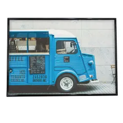 【A2サイズ(約42x59cm)】【fg-poster-903】外車 バス ブルー アートプリント ポスター インテリア デザイン 飾り 壁 西海岸 絵画 絵 壁掛け アート リビング 玄関 壁飾り 黄色 レトロ 横