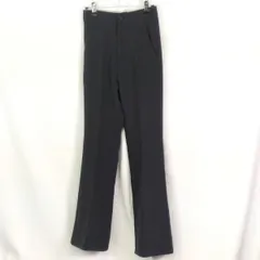 Moment+ モーメントプラス カットジョーゼットセンタープレスフレアスラックスパンツ チャコールグレー Sサイズ 〇□