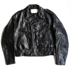 【美品/ビッグサイズ】SCHOTT【418/ダブルライダース ジャケット】44 レザー アメリカ製 ブラック ショット 25120136