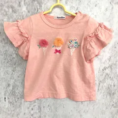 familiar ファミリア アップリケ 付き フリル Tシャツ ピンク 90サイズ 〇□☆