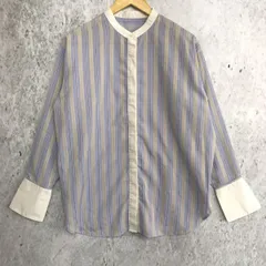 Emma Taylor エマテイラー クレリックシアーマルチストライプシャツ サックスブルー Fサイズ 〇□☆