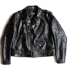 【美品/ビッグサイズ】SCHOTT【613US/ワンスター ダブルライダースジャケット】46 USA製 ブラック ショット 25120128