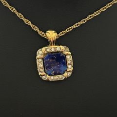 ニナリッチ ネックレス ブルー ストーン ゴールド ヴィンテージ NINA RICCI ペンダント アクセサリー 1208005