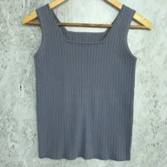 titivate ティティベイト スクエアネック タンクトップ ニット ブルー Mサイズ □〇