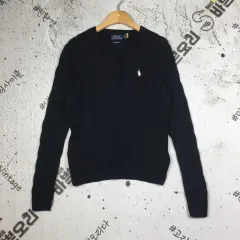 POLO RALPH LAUREN レディース ラウンド ケーブルニット ブラック M 2400116