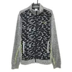 プーマ ジャケット 杢グレー×黒 総柄  メンズ XL ゴルフウェア PUMA