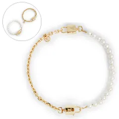ルイ ヴィトン ネックレス パールロック 2WAY チョーカー ブレスレット ゴールド ホワイト M02977 LOUIS VUITTON（中古）