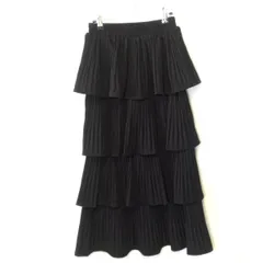 SPRAY PREMIUM スプレイプレミアム プリーツティアードフリルロングスカート ブラック 354 〇□