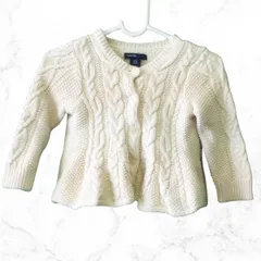 Baby GAP(ベビーギャップ）　ペプラムケーブルニットカーデガン　アイボリ　6－12　◇〇