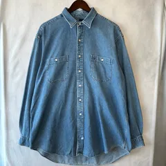 B2927 00's polo by Ralph Lauren デニムシャツ 青 XL