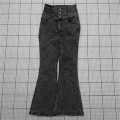 ◇ Θ 【ウィゴー WEGO】WE24SS12-L0006 フレアデニムパンツ ブラック系 XSサイズ レディース E  【1508260033909】