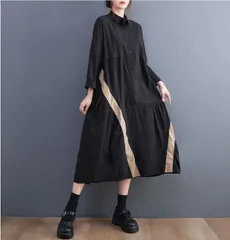 wj大きいサイズ レディース ロング ワンピース シャツ