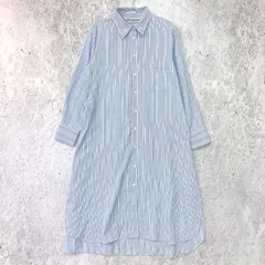 ZARA ザラ ストライプ シャツ ワンピース ライトブルー Mサイズ 〇□