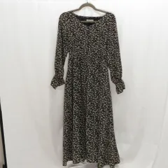 continuer de NICE CLAUP コンティニューデナイスクラップ 花柄プリントワンピース ブラック フリーサイズ 〇□