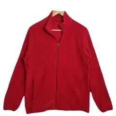 UNIQLO ユニクロ レッド フリース ジップアップ / フリース ジップアップ M ポリ