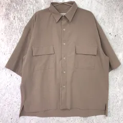 JUNRED ジュンレッド ビッグ シルエット 開襟 半袖 シャツ グレージュ Mサイズ □〇のサムネイル