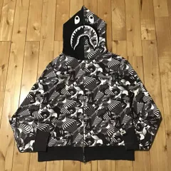 ダズルカモ シャーク パーカー Lサイズ shark full zip hoodie a bathing ape BAPE camo エイプ ベイプ アベイシングエイプ 迷彩 WGM i6775