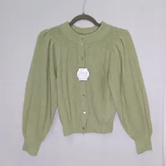 2WAYニットプルオーバー　ニット　カーデガン　グリーン　フリー　〇◇