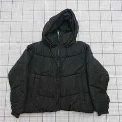◇ ⊇ 【ザラ ZARA】中綿 フード付きパフジャケット ブラック系 Mサイズ メンズ E  【1509190048476】