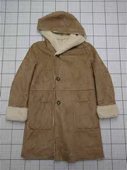 ◇ ⊇ 【ロペピクニック】フェイクムートン フード付きコート ベージュ系 サイズ40 メンズ E  【1509190048452】