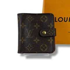 ルイヴィトン　LOUIS VUITTON コンパクトジップ　二つ折り財布　モノグラムレザー　ブラウン