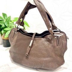 美品】セリーヌ ショルダーバッグ ビタースウィート レザー 茶 馬車 