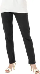 Captain K キャプテン・ケイ ウエストゴム スキニー ツイル パンツ 総ゴム ストレッチパンツ レディース スキニーパンツ ツイルパンツ ズボン 長ズボン ボトムス (ブラック,  L)