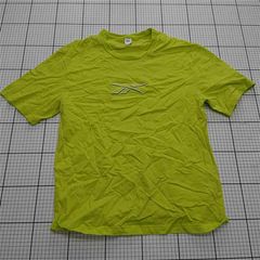 ◇ ⊂ 【リーボック Reebok】ロゴ刺繍 半袖Tシャツ ライムグリーン系 メンズL メンズ E 【1509190050134】