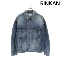 バレンシアガ サイズ:36  529177 TBP46 ダメージ加工バックロゴオーバーサイズデニムジャケット 中古 BS99 バレンシアガ 529177 TBP46 ダメージ加工バックロゴオーバーサイズ