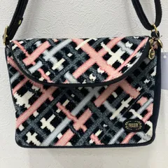 7215　FEILER　フェイラー　ショルダーバッグ　 斜めがけ　チェック柄　総柄　グレー　 ピンク　ブラック　シュニール織り　 レディース