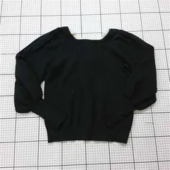 ◇ ⊇ マジェスティックレゴン MAJESTIC LEGON リボン付きニットプルオーバー ブラック系 レディース M E  【1510290011253】