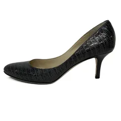 JIMMY CHOO(ジミーチュウ) パンプス 36 1/2 レディース - 黒×ダークグレー 型押し加工 レザー