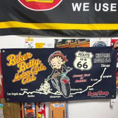 アメリカ雑貨 輸入雑貨 ガレージ 雑貨 デニム タペストリー Betty Boop ベティーブープ Chicken Style チキンスタイルのサムネイル
