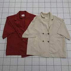 ◇ ⊂ 《 ローリーズファーム LOWRYS FARM ダブルボタン半袖ジャケット LF722017AD ベージュ系 レディース 》 E  【1511100012712】