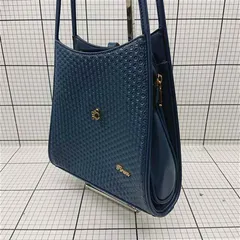 ◇ Θ フィラノ Firano コレクション 型押しレザー ショルダーバッグ ブルー系 レディース E  【1511110027898】