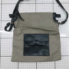 ◇ Θ イザック Y'SACCS ナイロン×レザー ショルダーバッグ ブラック系 レディース E  【1511110032298】