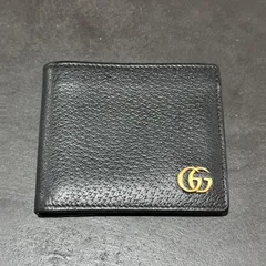 GUCCI GGマーモント コイン ウォレット 二つ折り財布 コインケース グッチ ブラック （2201M）