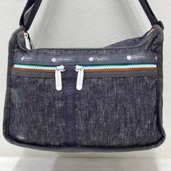 7183　LeSportsac　レスポートサック　 ショルダーバッグ　斜めがけ　紐調節可能　 デラックスエブリデイ　マチ拡張　 デニム風　ナイロン　軽量　レディース