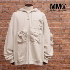 24AW/MM6 Maison Margiela/XLサイズ/パーカー SH0HG0003 裏毛スウェット ポケットデザインイタリア製 マルジェラ 新品/ベージュ/mb139/