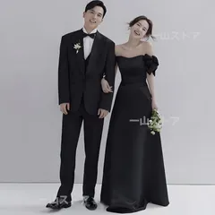 ウェディングドレス オフショルダー ウエディングドレス 花嫁ドレス 二次会 花嫁 ドレス 黒 二次会ドレス Aライン ロング丈 ファスナータイ