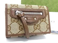 ■新品同様■ GUCCI グッチ 681703 バレンシアガ コラボ ザハッカープロジェクト GGキャンバス 三つ折り 財布 ブラウン系 FB3112